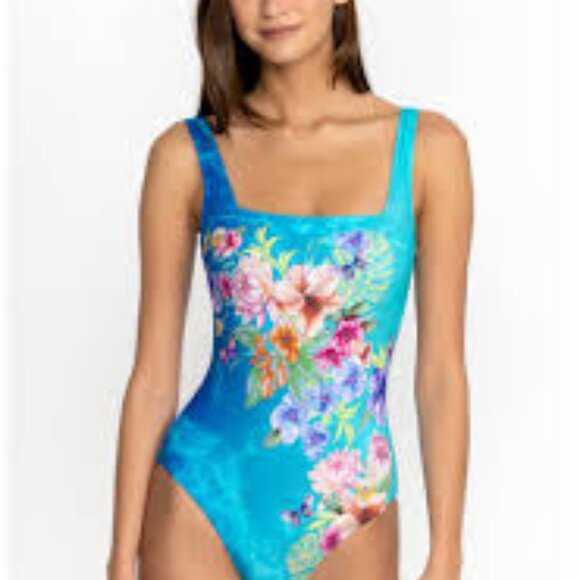 NWT  Johnny Was PLUS Water Tropic Square Neck One Piece Swimsuit - 1X 2X 3X 2XL - Picture 3 of 5